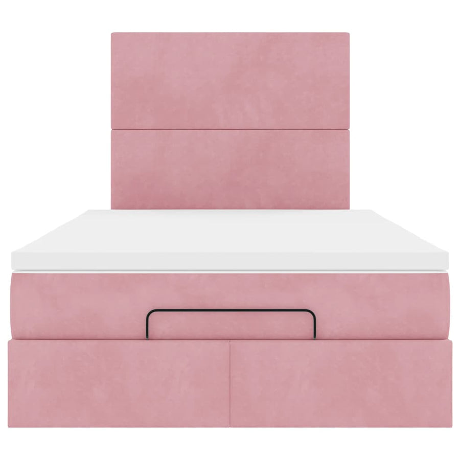 Ottoman bed met matrassen en LED's 120x200cm fluweel roze