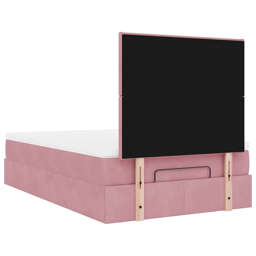 Ottoman bed met matrassen en LED's 120x200cm fluweel roze