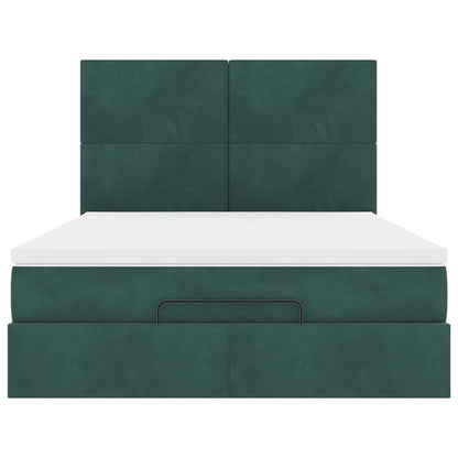 Ottoman bed met matrassen en LED's 140x190cm fluweel
