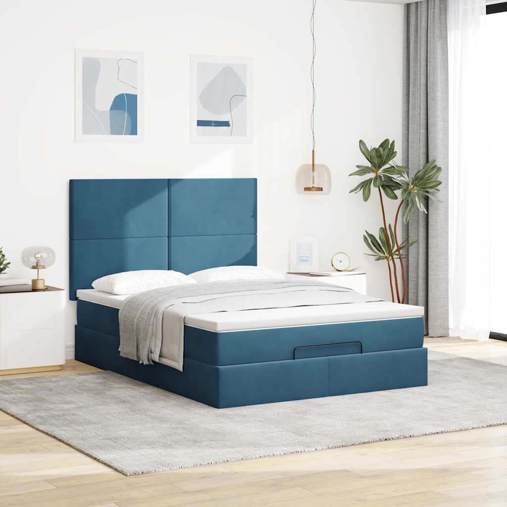 Ottoman bed met matrassen en LED's 140x190cm fluweel