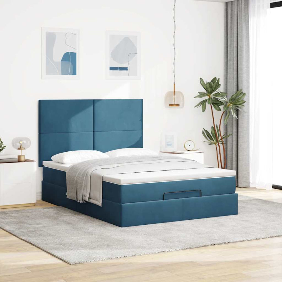 Ottoman bed met matrassen en LED's 140x190cm fluweel