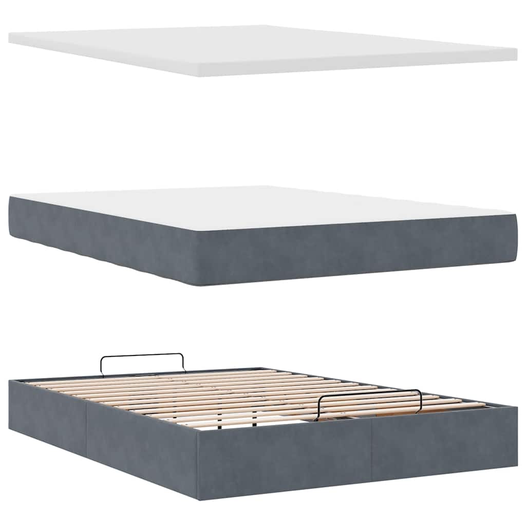 Ottoman bed met matrassen en LED's 140x200cm fluweel