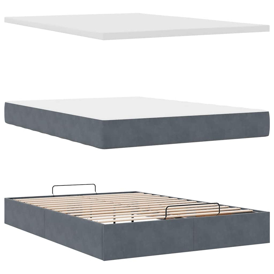 Ottoman bed met matrassen en LED's 140x200cm fluweel