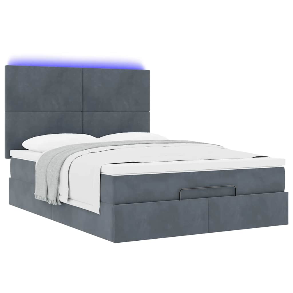Ottoman bed met matrassen en LED's 140x200cm fluweel