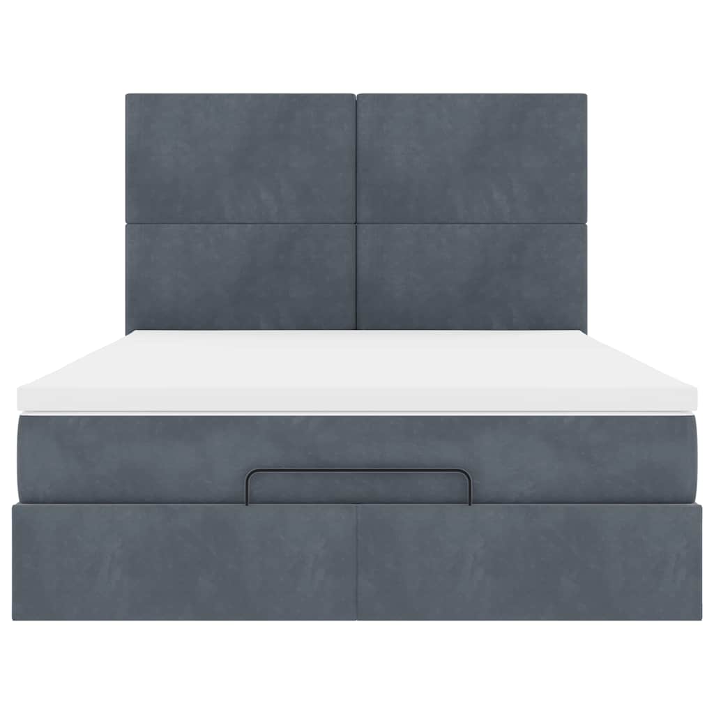 Ottoman bed met matrassen en LED's 140x200cm fluweel