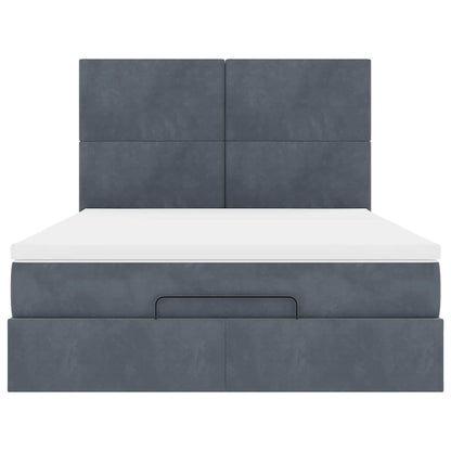 Ottoman bed met matrassen en LED's 140x200cm fluweel