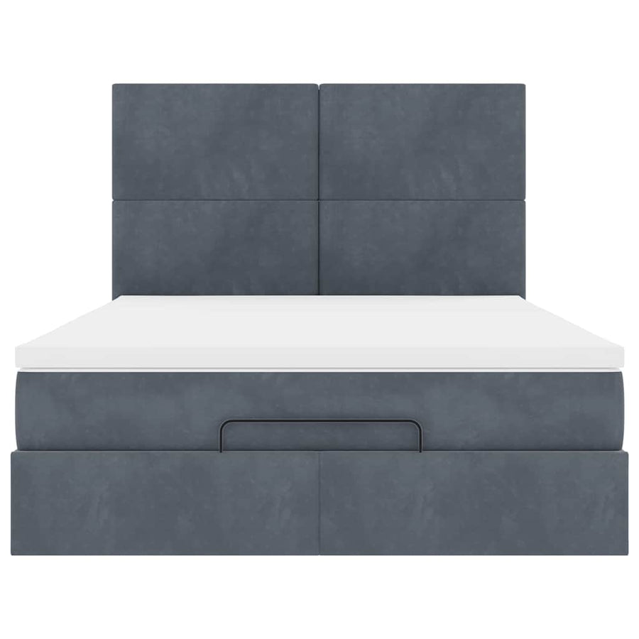 Ottoman bed met matrassen en LED's 140x200cm fluweel