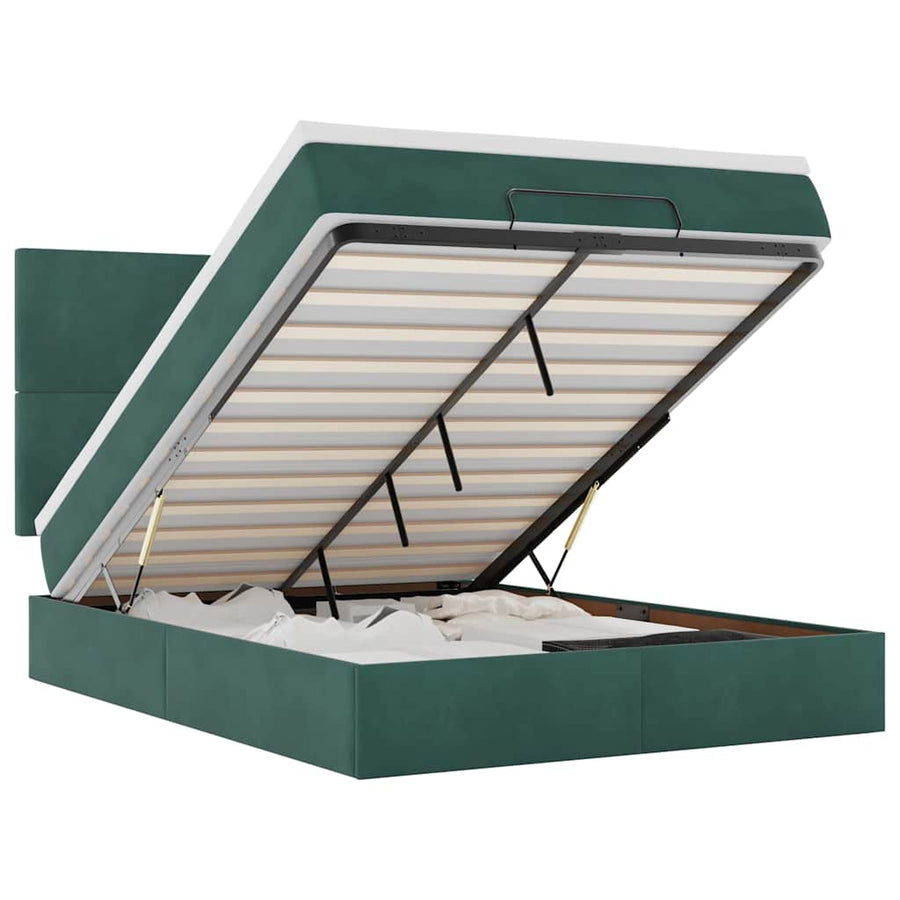 Ottoman bed met matrassen en LED's 140x200cm fluweel