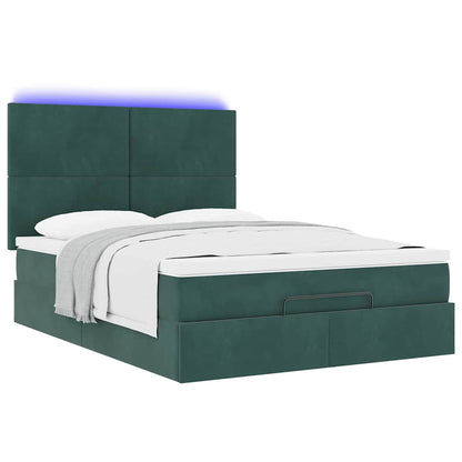Ottoman bed met matrassen en LED's 140x200cm fluweel