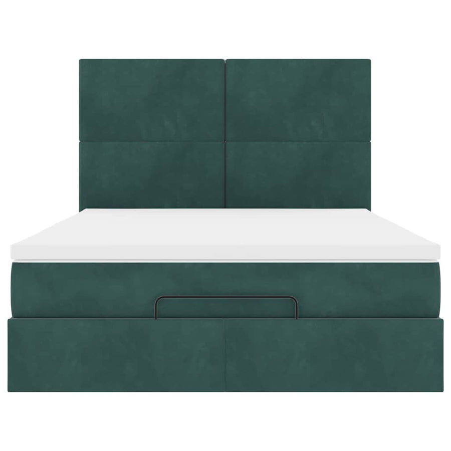 Ottoman bed met matrassen en LED's 140x200cm fluweel
