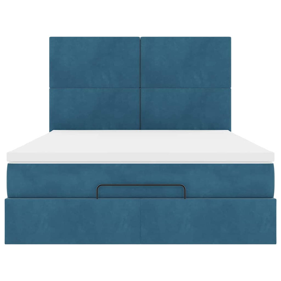 Ottoman bed met matrassen en LED's 140x200cm fluweel