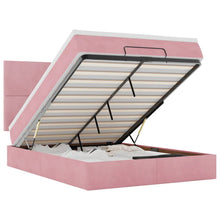 Ottoman bed met matrassen en LED's 140x200cm fluweel roze