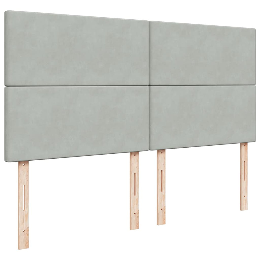 Ottoman bed met matrassen en LED's 160x200cm fluweel lichtgrijs