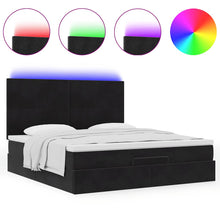 Ottoman bed met matrassen en LED's 160x200cm fluweel zwart