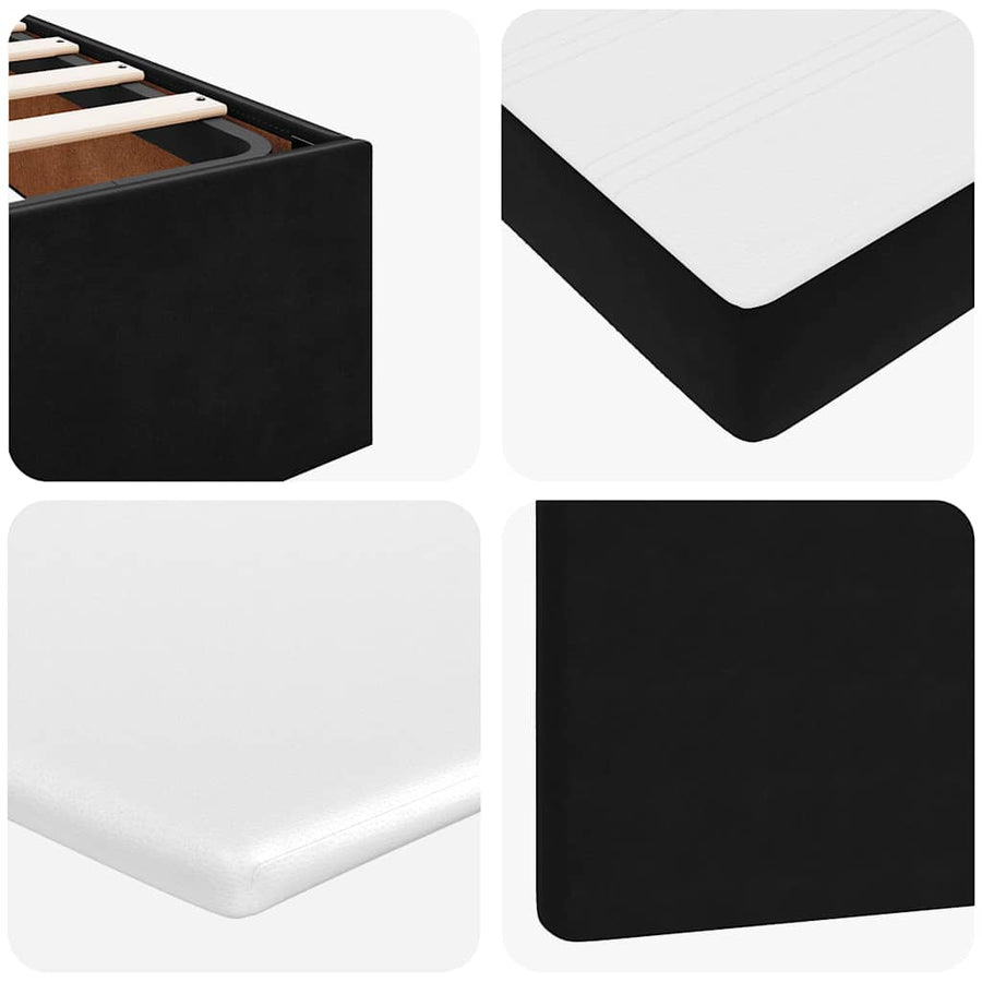 Ottoman bed met matrassen en LED's 160x200cm fluweel zwart