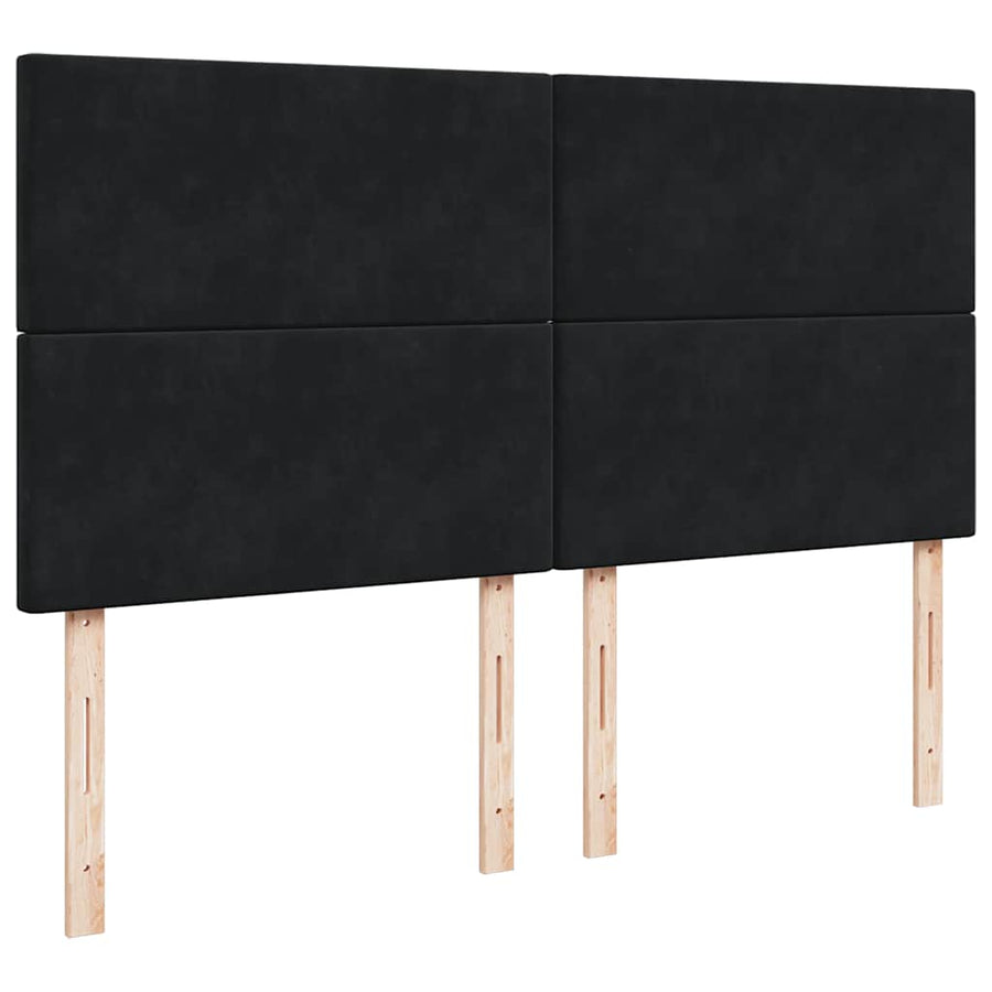 Ottoman bed met matrassen en LED's 160x200cm fluweel zwart