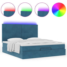 Ottoman bed met matrassen en LED's 160x200cm fluweel