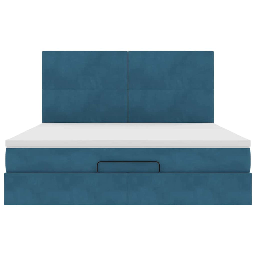 Ottoman bed met matrassen en LED's 160x200cm fluweel