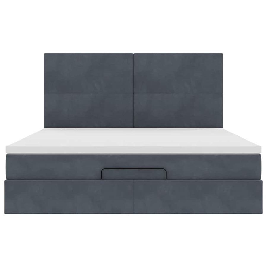 Ottoman bed met matrassen en LED's 180x200cm fluweel