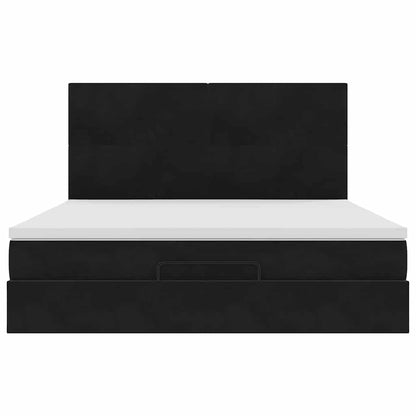 Ottoman bed met matrassen en LED's 180x200cm fluweel zwart