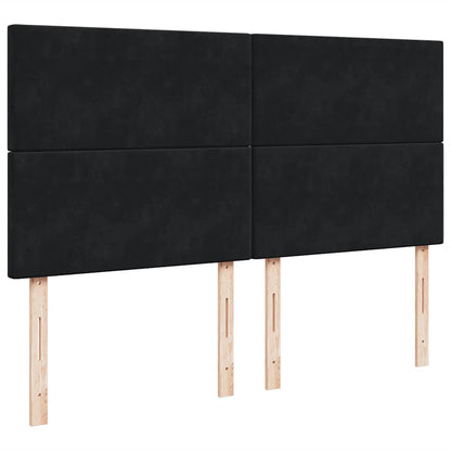 Ottoman bed met matrassen en LED's 180x200cm fluweel zwart