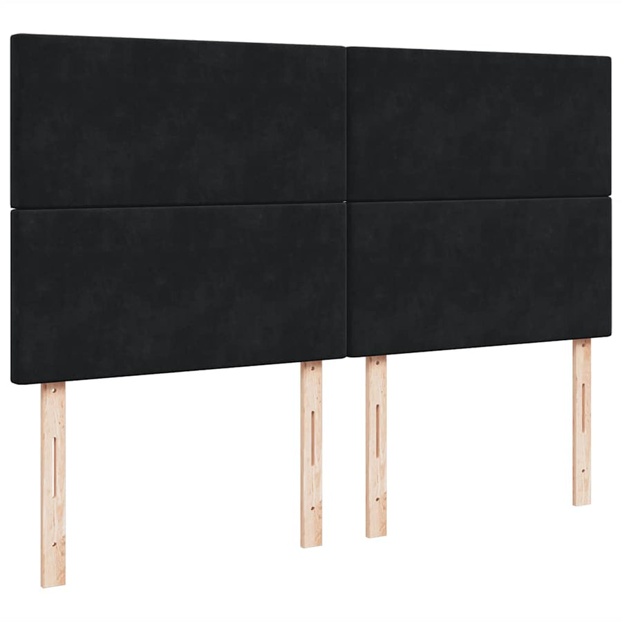 Ottoman bed met matrassen en LED's 180x200cm fluweel zwart