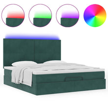 Ottoman bed met matrassen en LED's 180x200cm fluweel