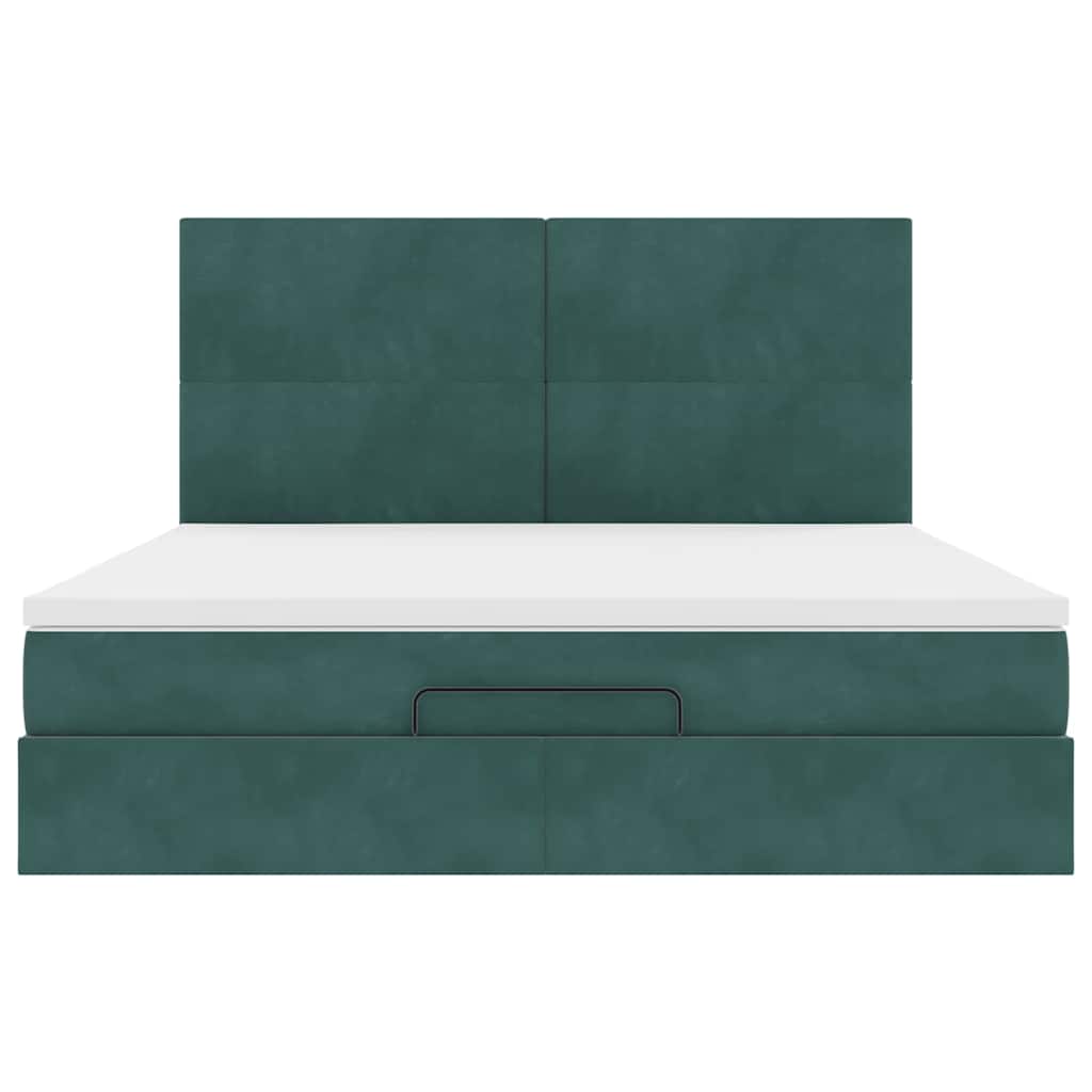 Ottoman bed met matrassen en LED's 180x200cm fluweel