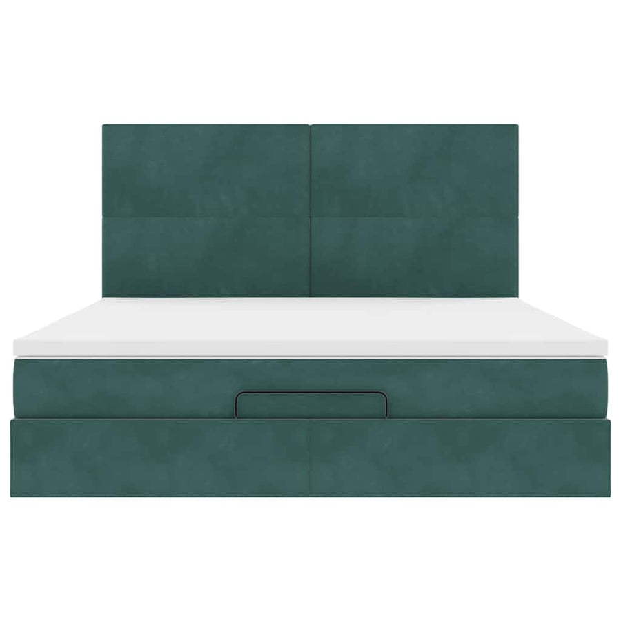 Ottoman bed met matrassen en LED's 180x200cm fluweel