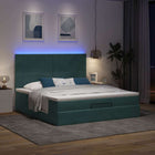 Ottoman Bed with Mattresses and LEDs 180x200cm Velvet