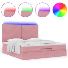 Ottoman bed met matrassen en LED's 180x200cm fluweel roze
