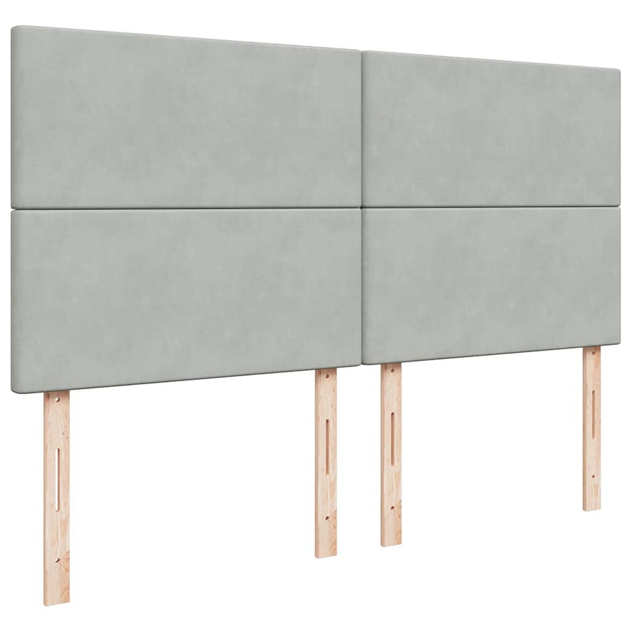 Ottoman bed met matrassen en LED's 200x200cm fluweel lichtgrijs