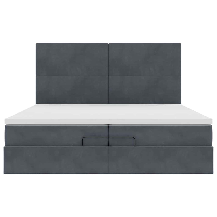 Ottoman bed met matrassen en LED's 200x200cm fluweel