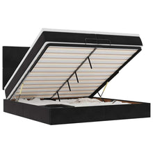 Ottoman bed met matrassen en LED's 200x200cm fluweel zwart