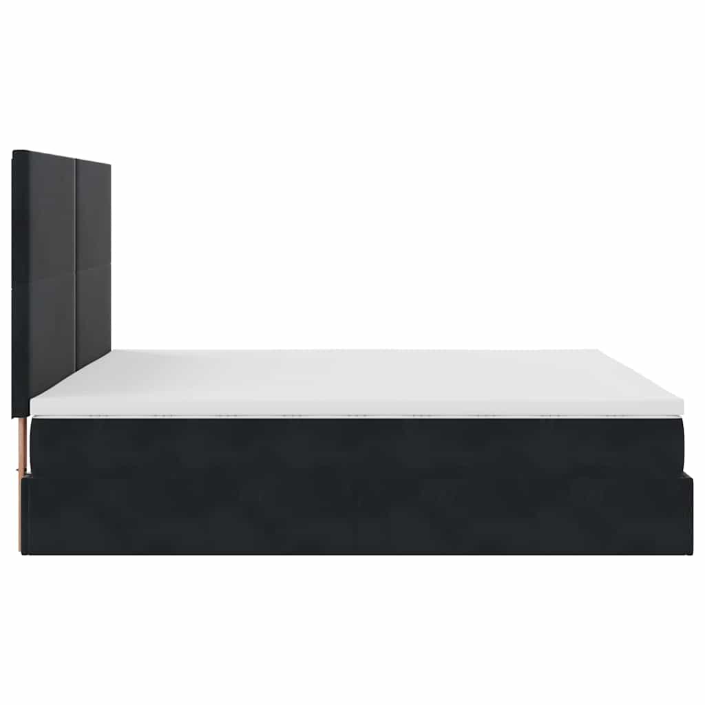 Ottoman bed met matrassen en LED's 200x200cm fluweel zwart