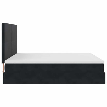 Ottoman bed met matrassen en LED's 200x200cm fluweel zwart