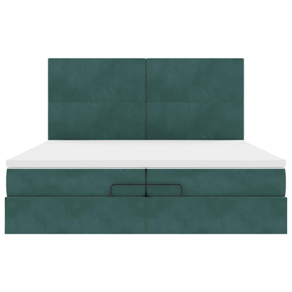 Ottoman bed met matrassen en LED's 200x200cm fluweel