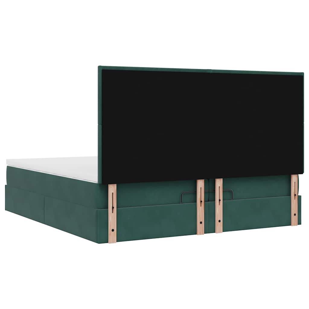 Ottoman bed met matrassen en LED's 200x200cm fluweel