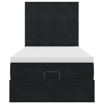 Ottoman bed met matrassen en LED's 80x200cm fluweel zwart