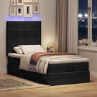 Ottoman bed with mattresses and LEDs 80x200cm velvet black