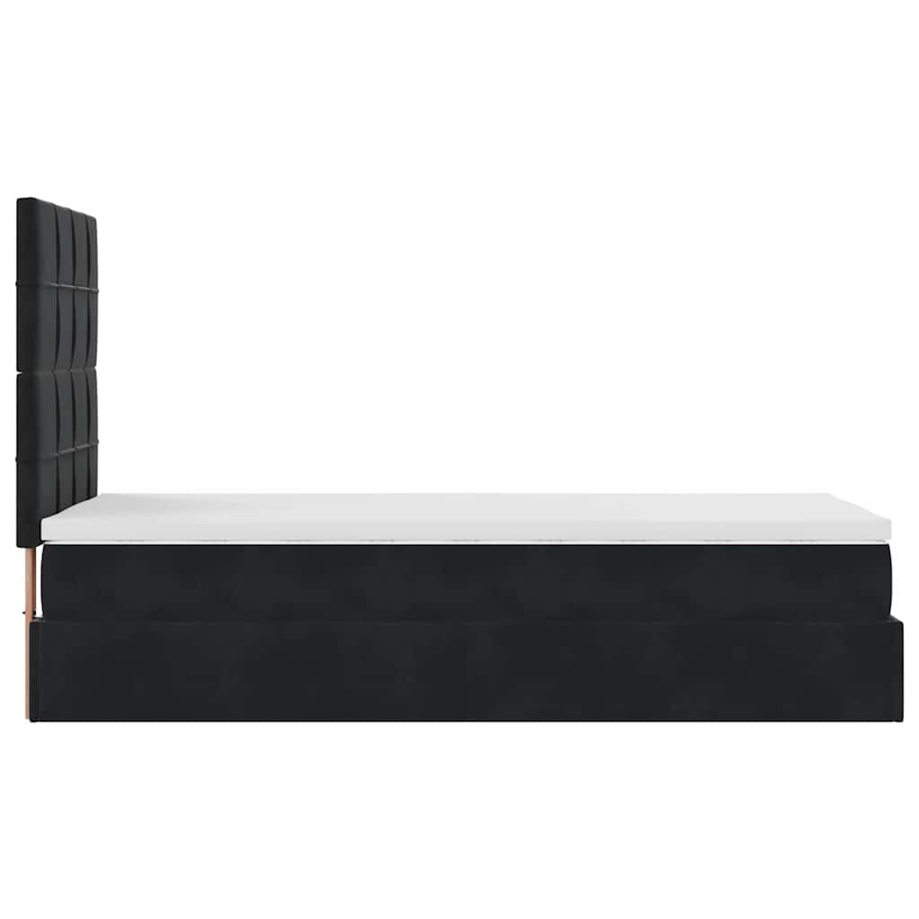 Ottoman bed met matrassen en LED's 90x200cm fluweel zwart