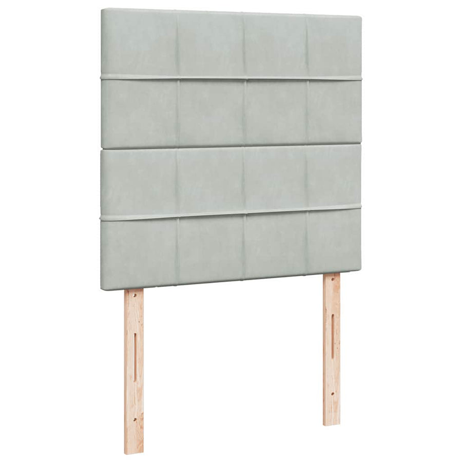 Ottoman bed met matrassen en LED's 100x200cm fluweel lichtgrijs
