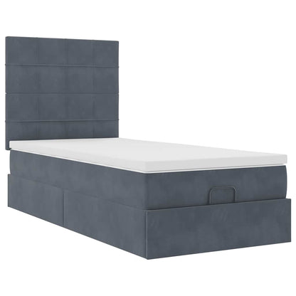 Ottoman bed met matrassen en LED's 100x200cm fluweel