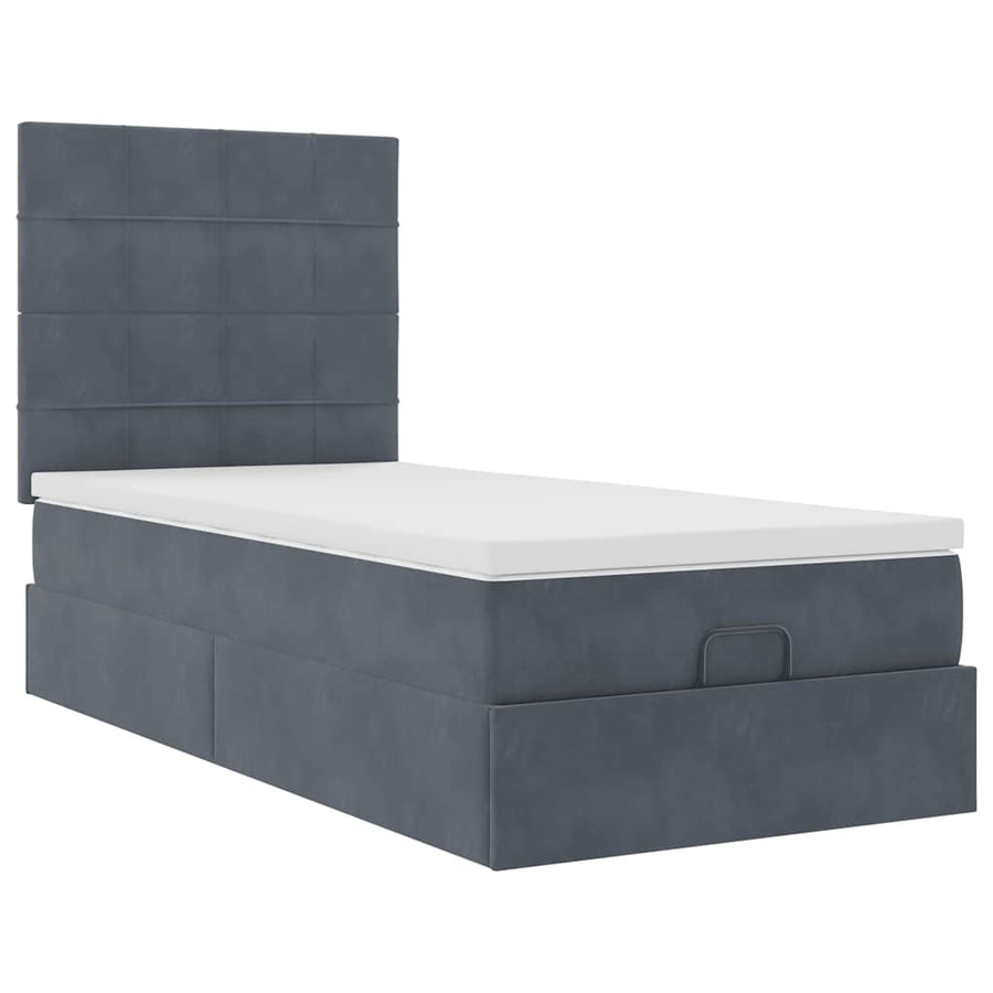 Ottoman bed met matrassen en LED's 100x200cm fluweel