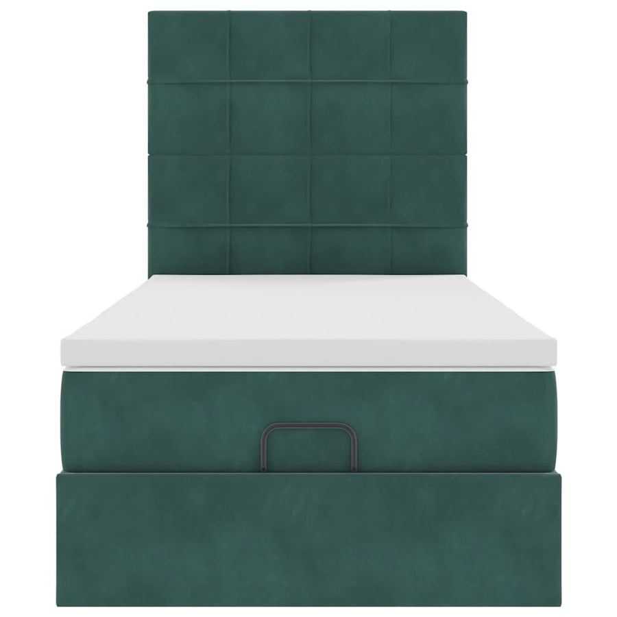 Ottoman bed met matrassen en LED's 100x200cm fluweel