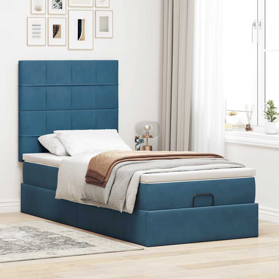 Ottoman bed met matrassen en LED's 100x200cm fluweel