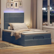 Ottomaans bed 120x190 cm fluweel met opbergruimte en LED