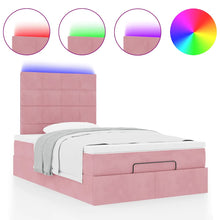 Ottoman bed met matrassen en LED's 120x190cm fluweel roze