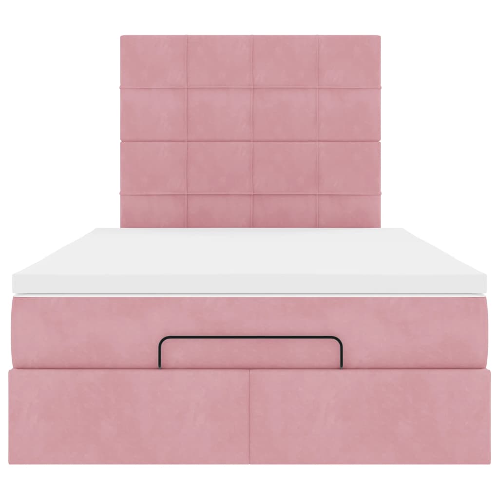 Ottoman bed met matrassen en LED's 120x190cm fluweel roze