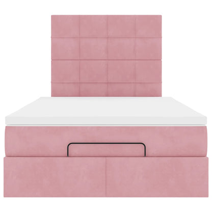 Ottoman bed met matrassen en LED's 120x190cm fluweel roze